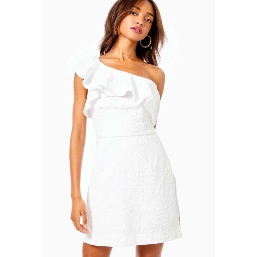 NWT Lilly Pulitzer Arlana One Shoulder Romper Resort White Women's Size 0
